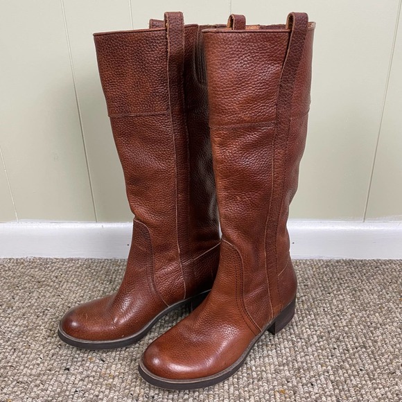 Lucky Brand Shoes - Lucky Brand Hibiscus Brown Women Knee High Leather Riding Boot Bourbon Size 8M
